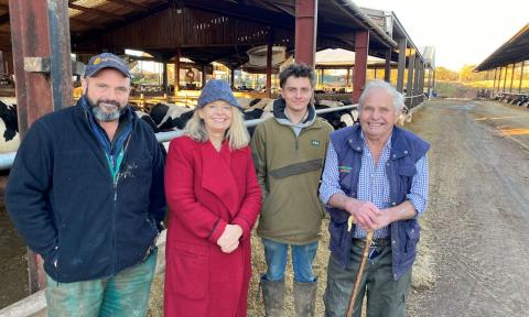 Harriett Baldwin MP visiting a dairy farm in Wichenford